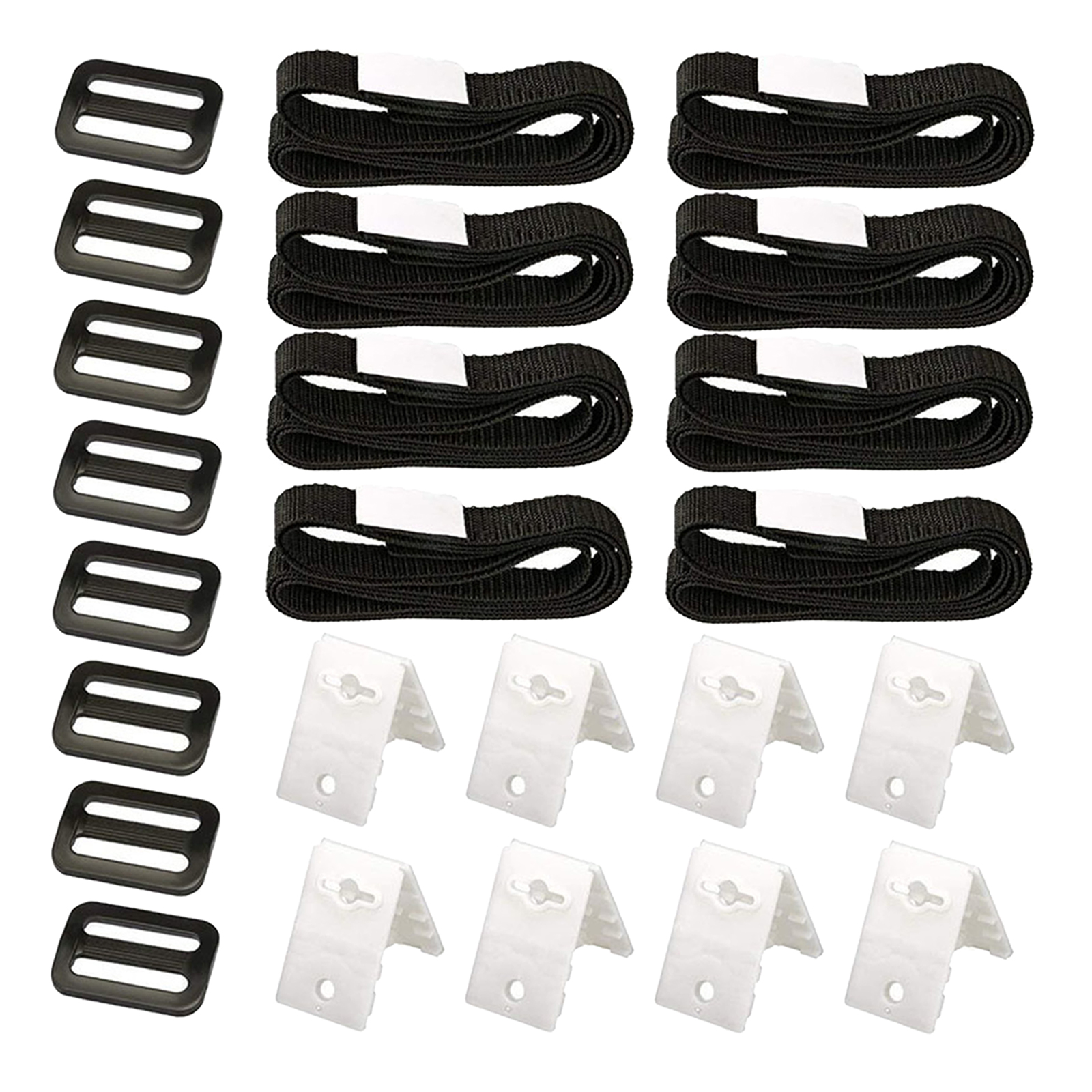 24PCS Complete Pool Solar Cover Reel Attachment Straps Kit for Swimming Pool