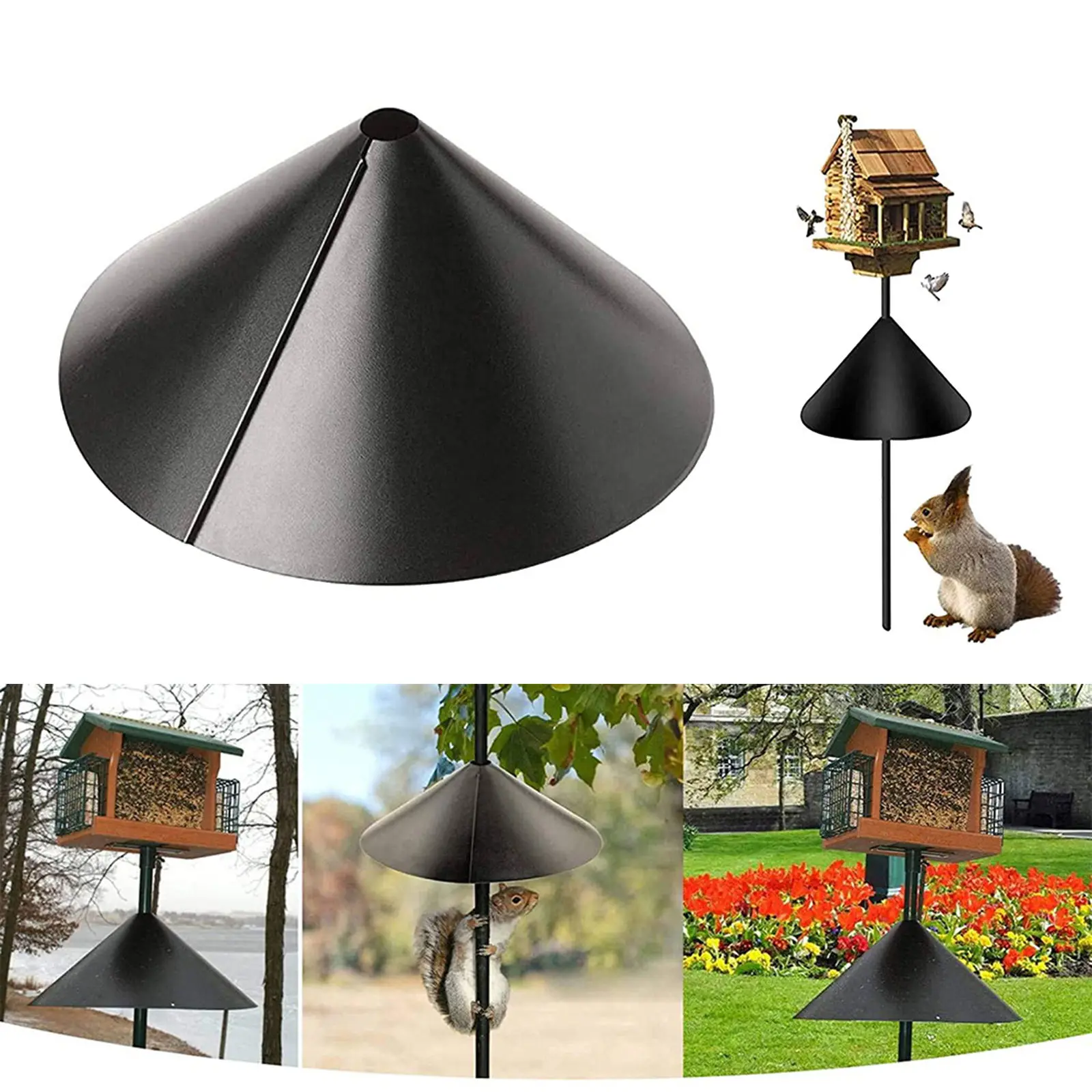 18inch Foldable  Wrap Around Squirrel Baffle Guard Rodent Protect Bird Feeder for Pole Mounted And Hanging Bird Feeders.