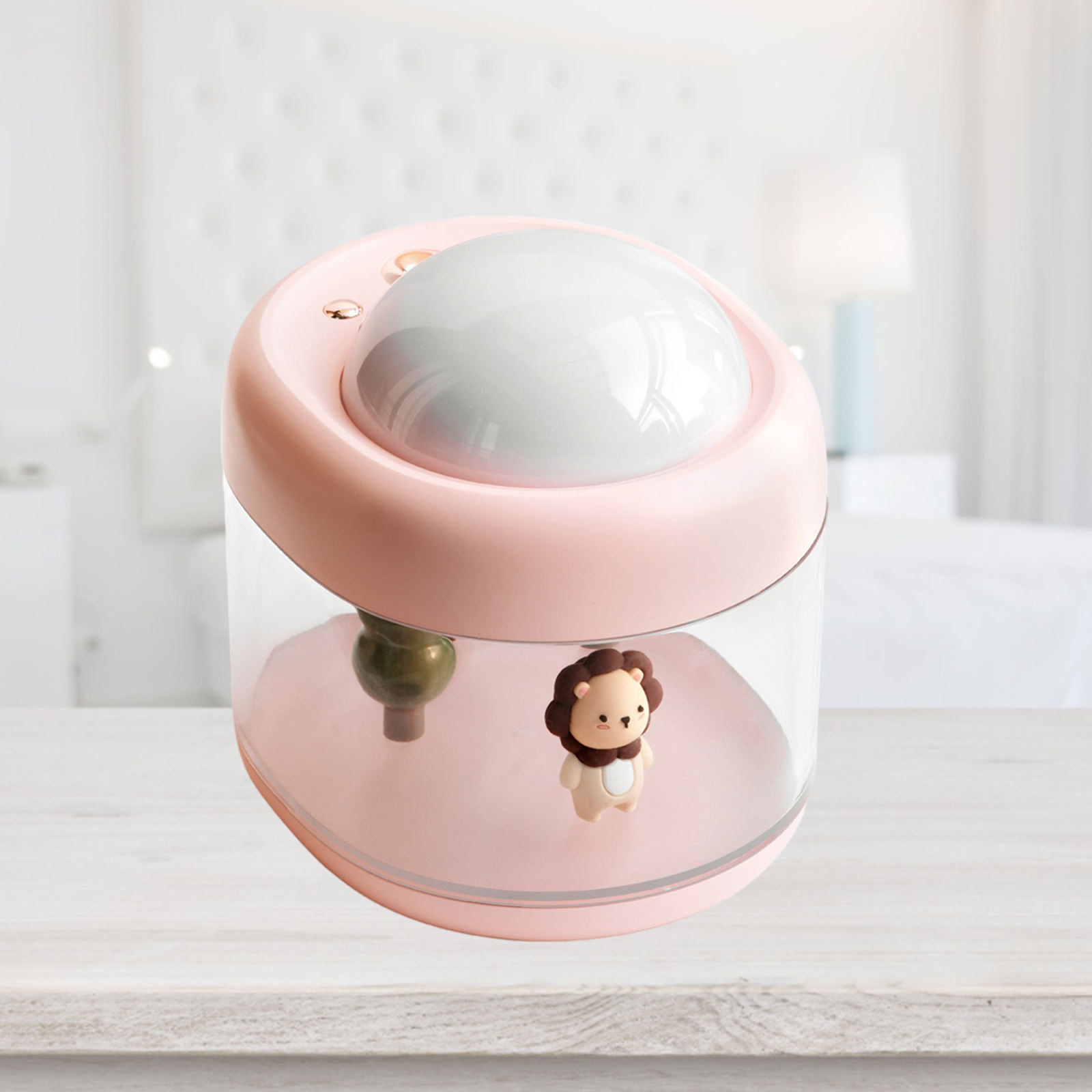 Mini Air Humidifier USB Aromatherapy Rechargeable Silent Night Light with Projector Desktop Cool Mist Humidifier for Office Car