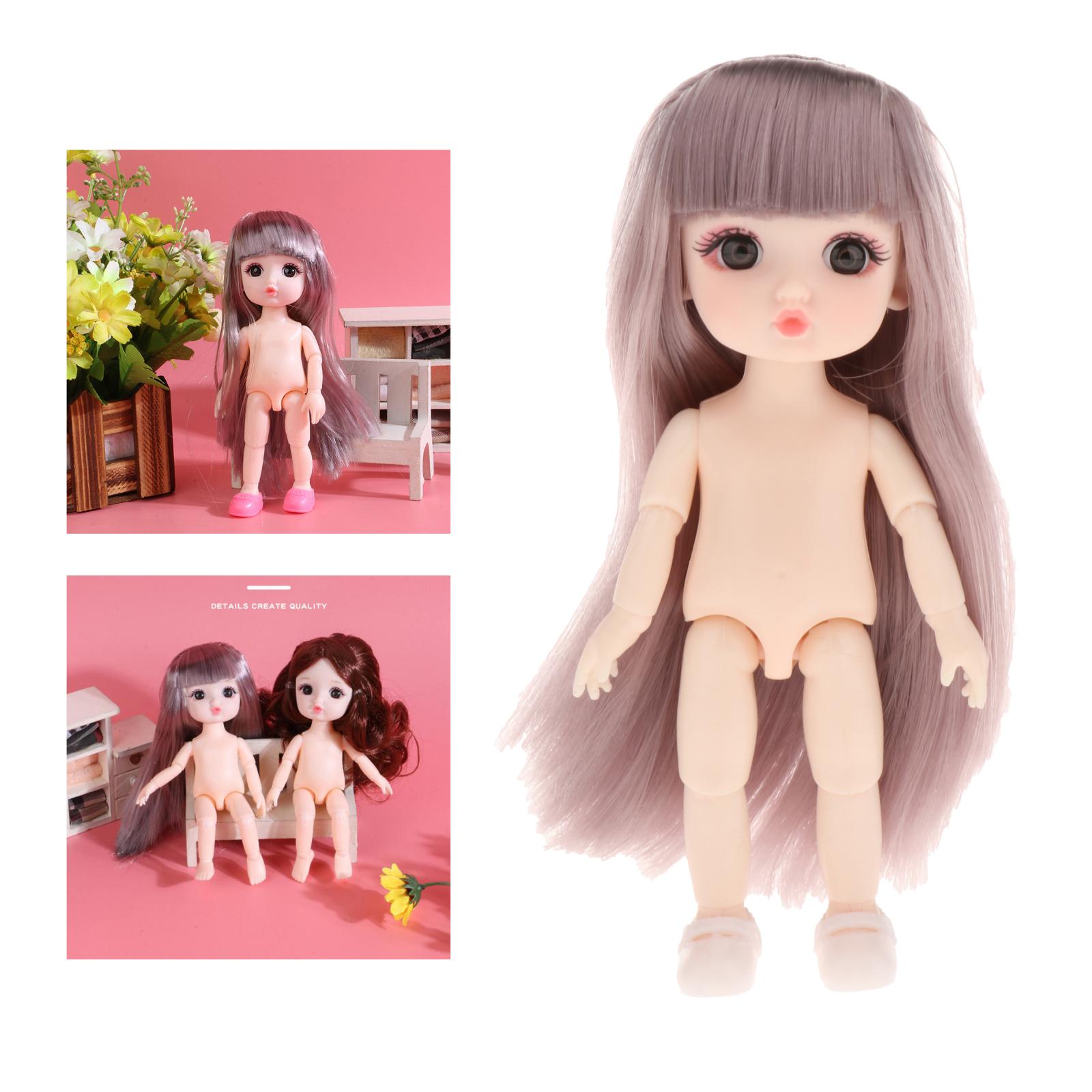 Cute 16cm 1/12 Dolls Baby Naked Girl Fashionable Toy Moveable Jointed Dolls Girl Dolls  For Girls 