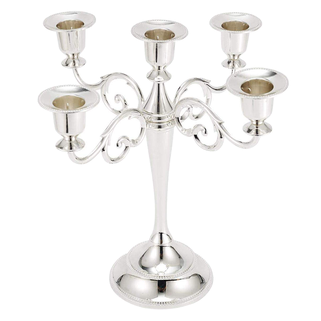 Candlestick With 5 Metal Candles With Candlestick Wedding Candle Holder