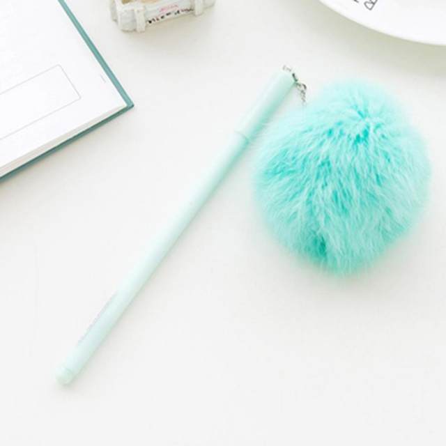 Pompom Ballpoint Pen Cute Fluffy Pastel Girls Christmas Gift Pen Multicolor Fancy  Pen For Wedding School Office - Ballpoint Pens - AliExpress