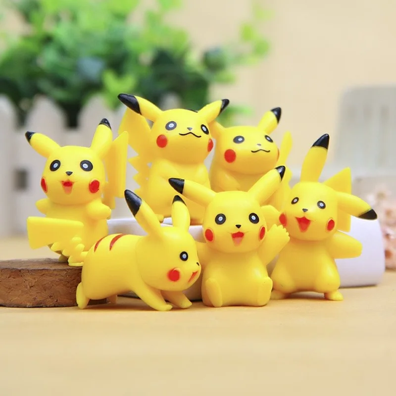New Style 6pcs/set 4cm Mini toy Cartoon dolls Pikachu Figure Pokemon Figures anime Pvc Action Figures birthday Toys for Children transformers toys