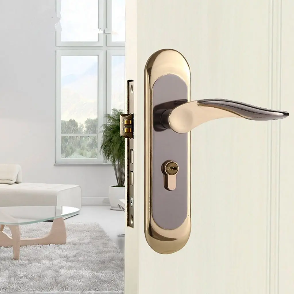 High Security Alloy Lever Door Lock Bedroom Bathroom Front Door Handle Lock