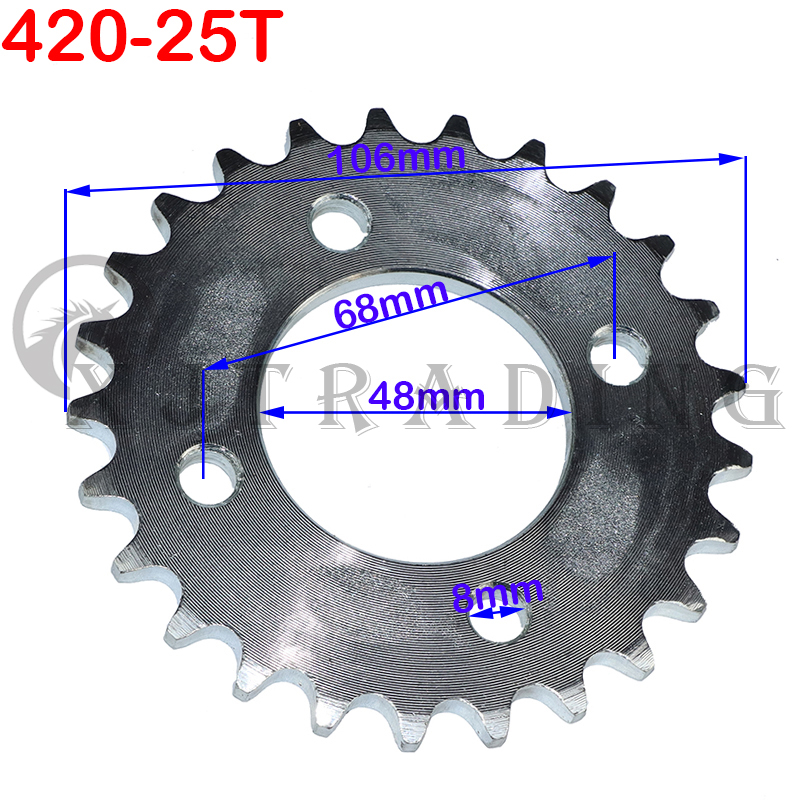 420/428 ketten 25/31/32/37/41/48T 48MM Kettenräder Hinten Zurück Kettenrad cog Für 90cc-160cc Motorrad ATV quad Stomp pit dirt bike – Detail 5