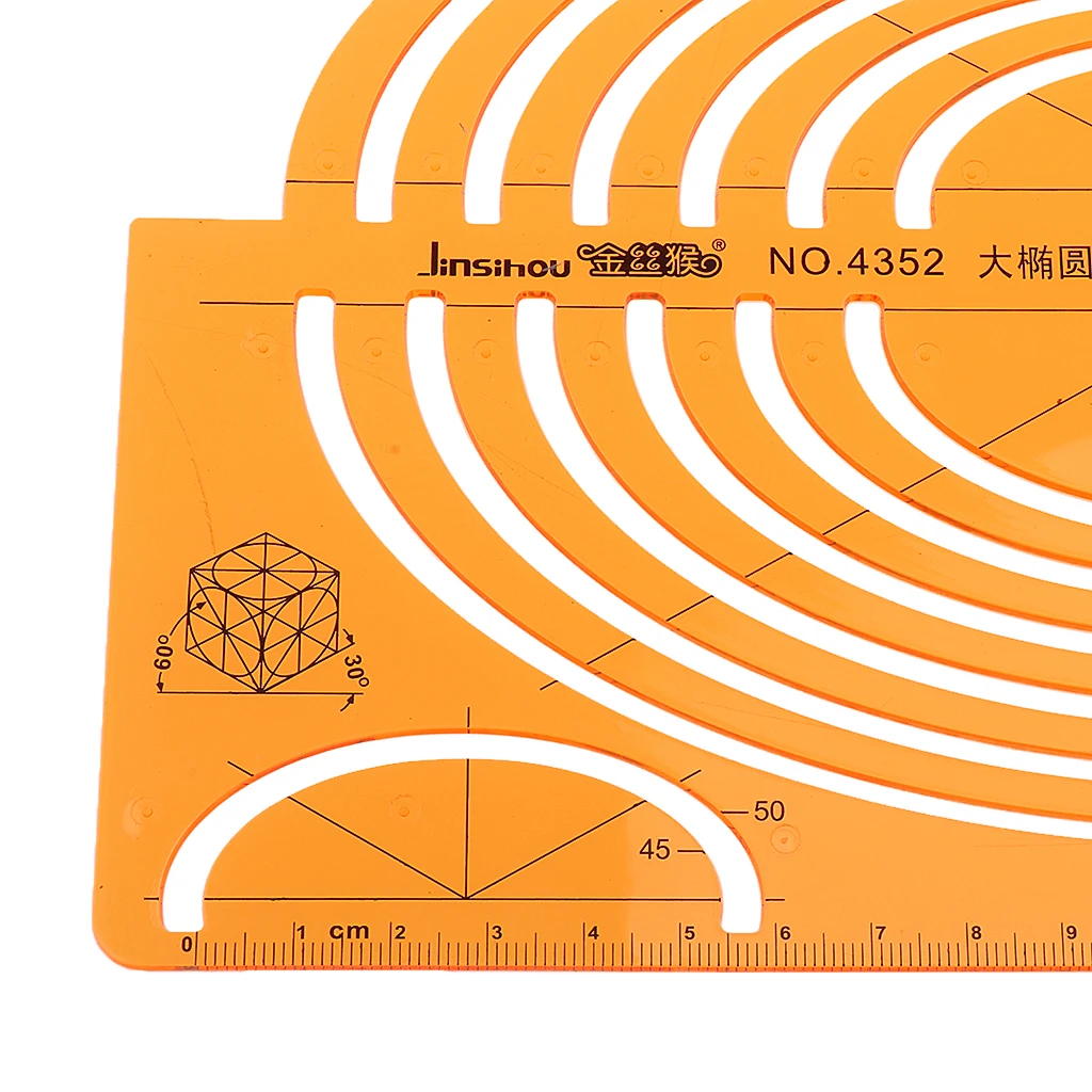 Isometric Ellipses Template Drawing Stencil Students Measuring Tool Ruler