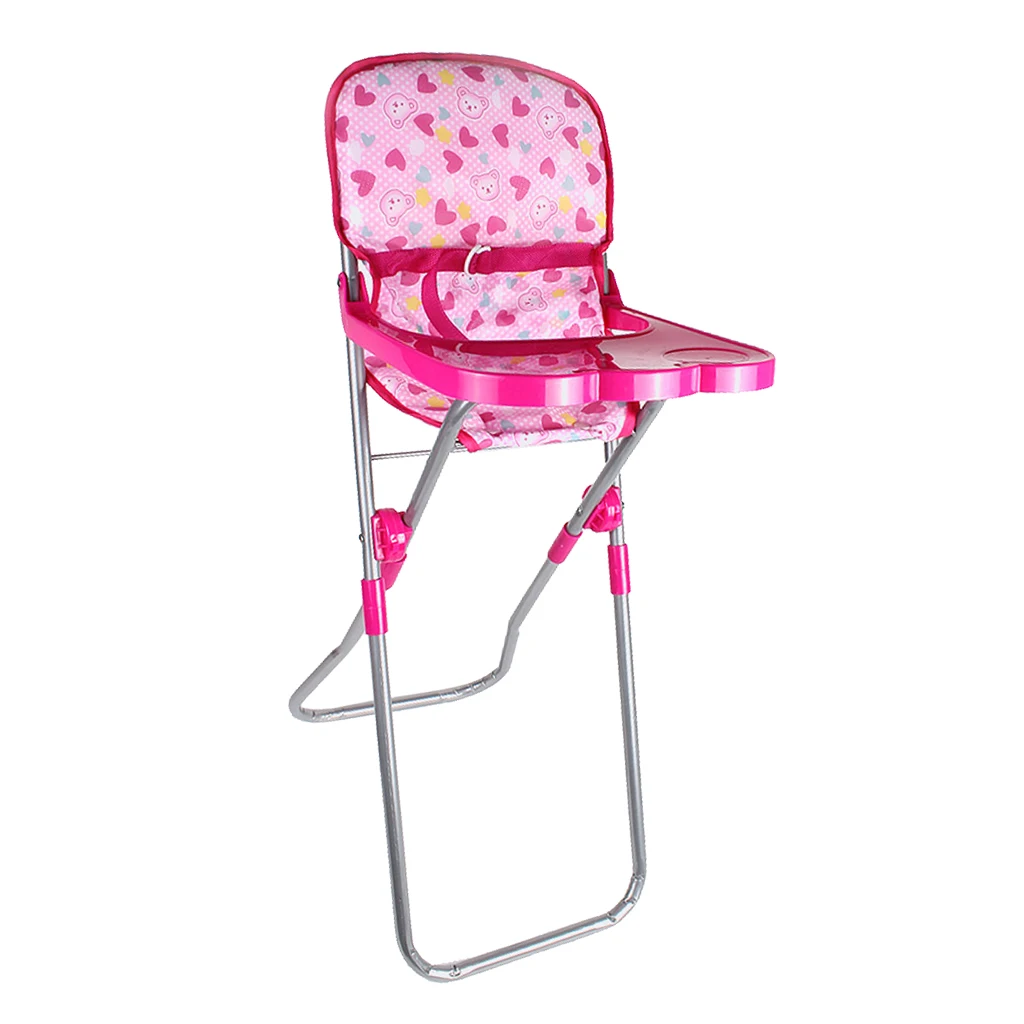 Baby Fun Play Pretend Furniture Dining High Chair Toy For Reborn Doll Supply
