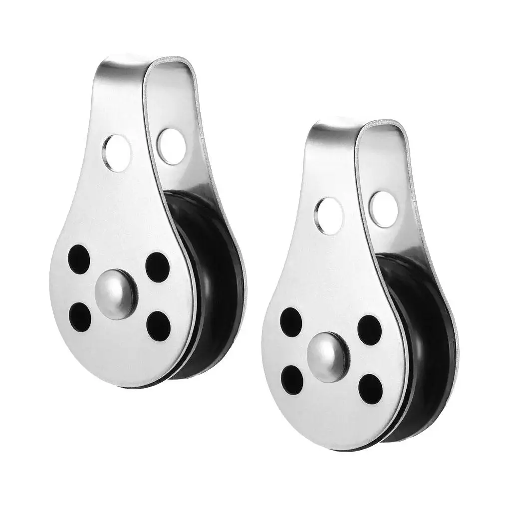 2pcs 316 Stainless Steel Pulley Block for Sailboat Kayak Anchor Trolley Boat