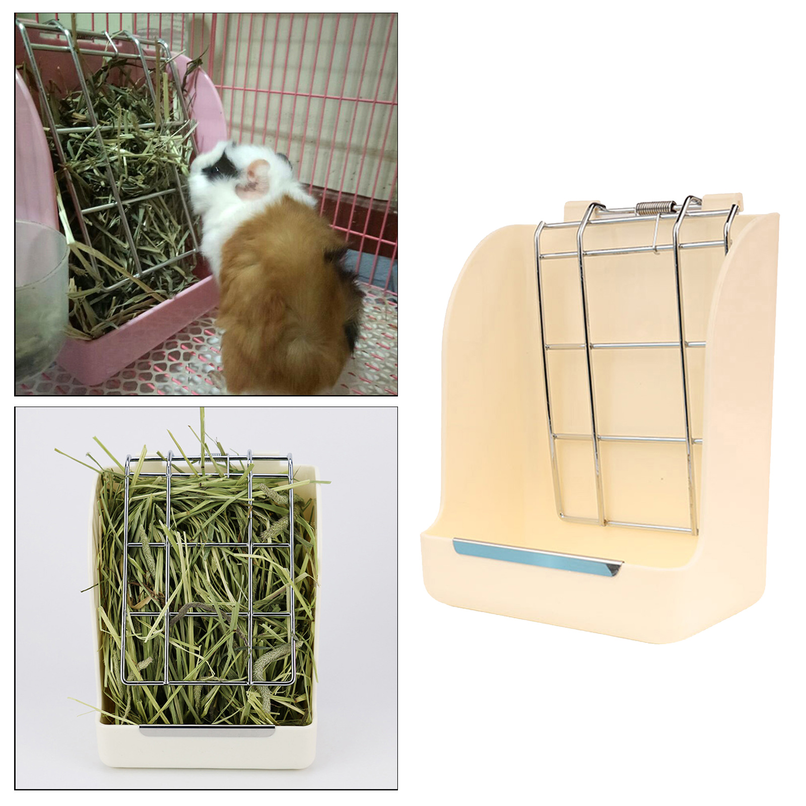 Plastic Hanging Hay Rack Bowl Rabbit Feeder Stand for Herbivore Guinea Pig