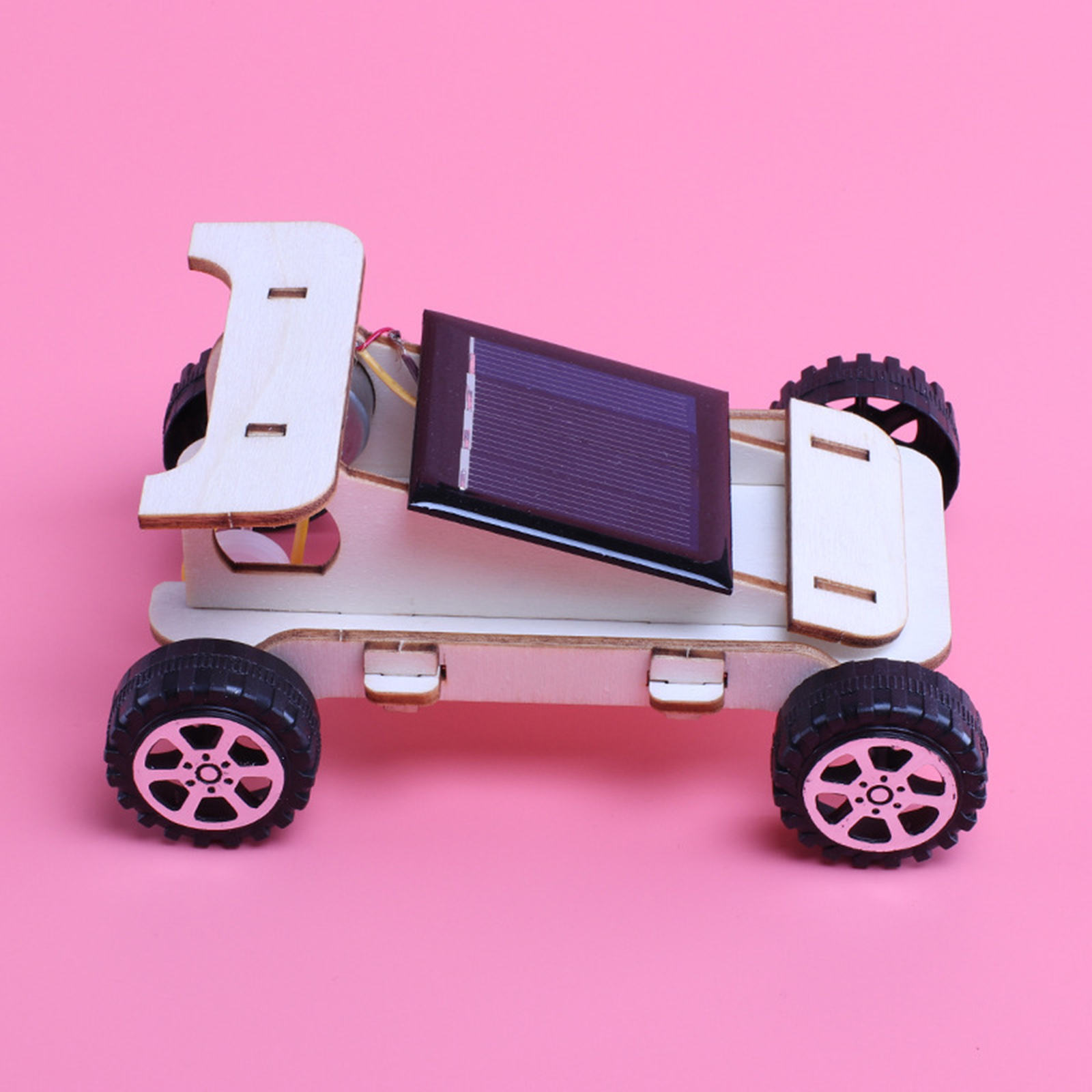 Moveable Wooden Solar Energy Powered Car Toy 3D Puzzle DIY Wooden Model Science Experiment Kits Gifts Toy for Children