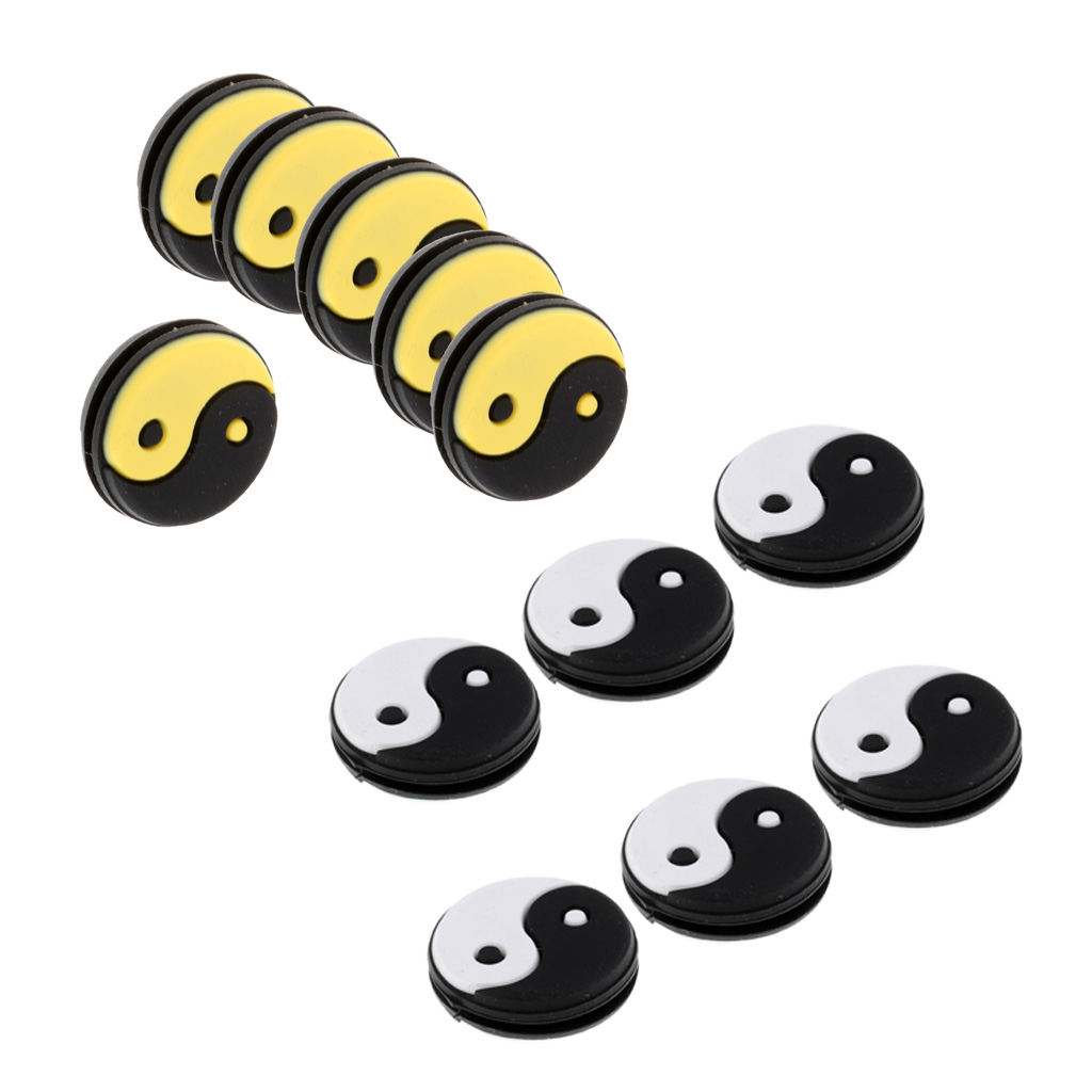 6 Pieces Yin Yang Tennis Racquet Vibration Dampener Shock Absorbers Set