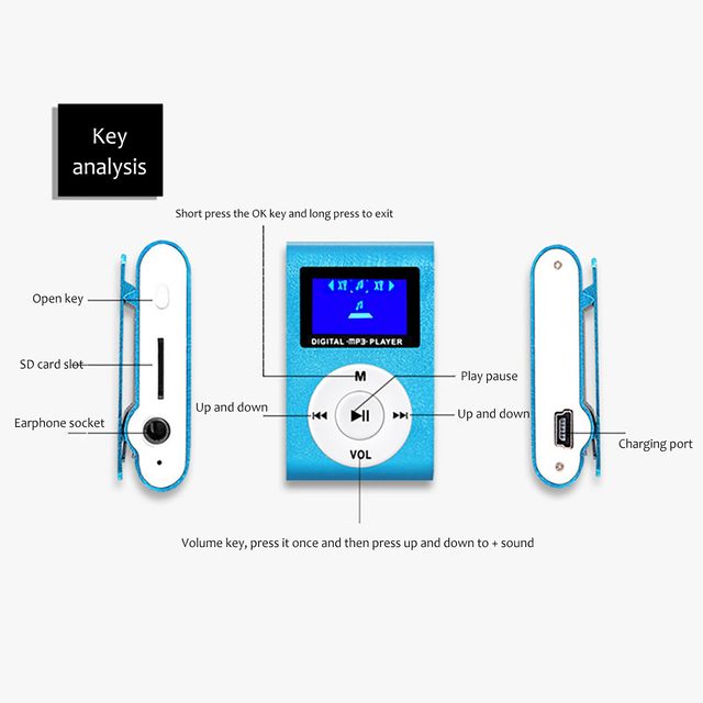 Mini MP3 Player Portable Clip MP3 Music Player With LCD Screen Support 32GB  Micro SD TF Card Fashion Sport Music Player Walkman - AliExpress