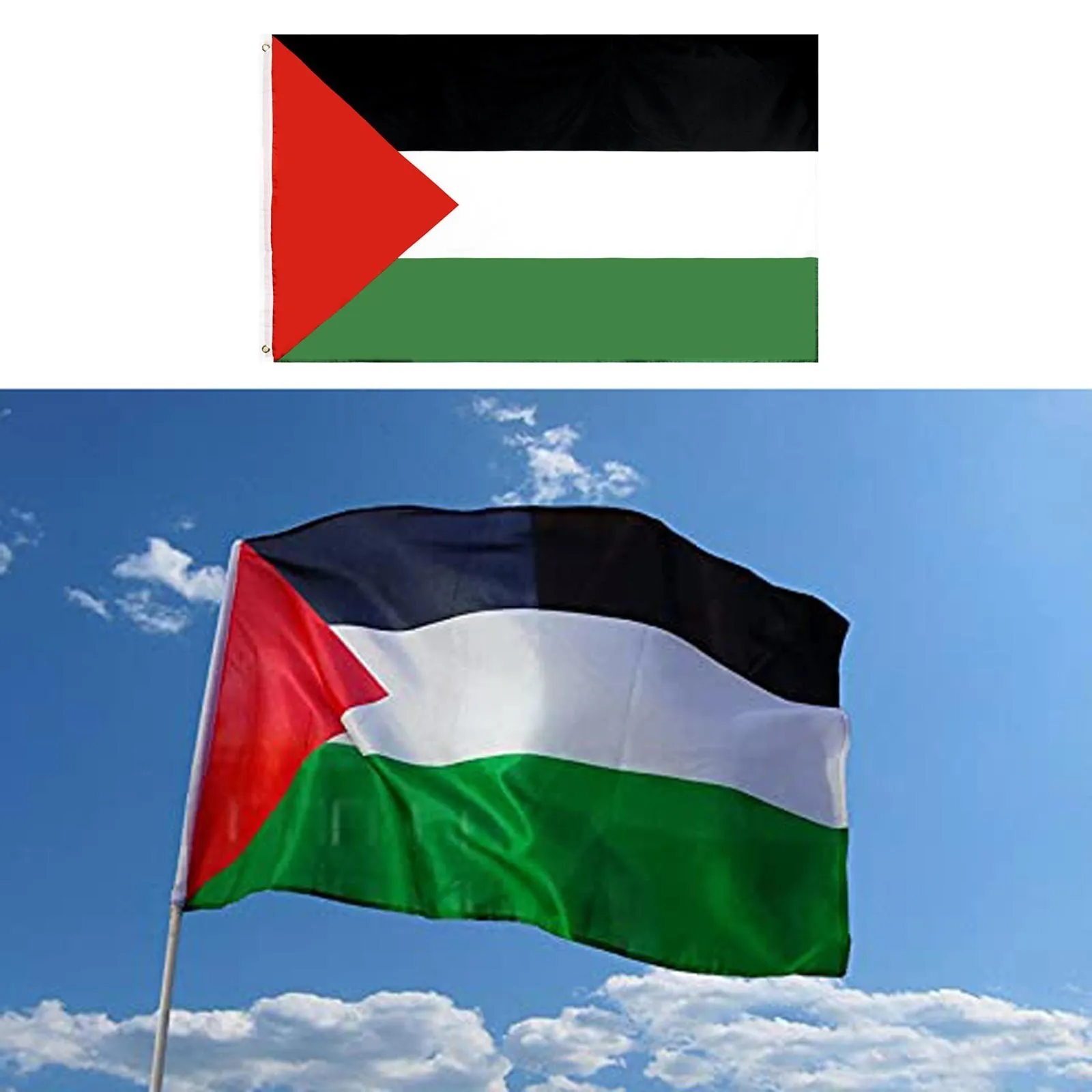 Protest Große Palästina Polyester Flagge 150 x 90 cm Gaza Palästinensische Amt Parade Festival Home Dekoration Flagge Banner