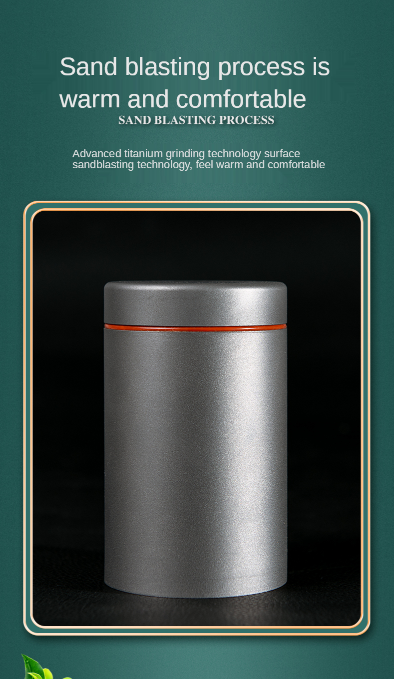 180ML Reinem Titan Flasche Tee Lagerung Dosen Gläser Luftdicht Kaffee Tee Container – Detail 12