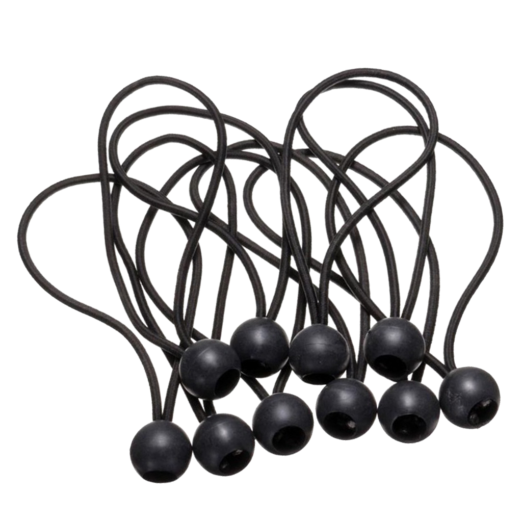 10x Ball Tent Fixing Cords Wire for Tarpaulin Trailer Tarp Camping Bungee Binding Rope for Camping Boating Bungee Jumping