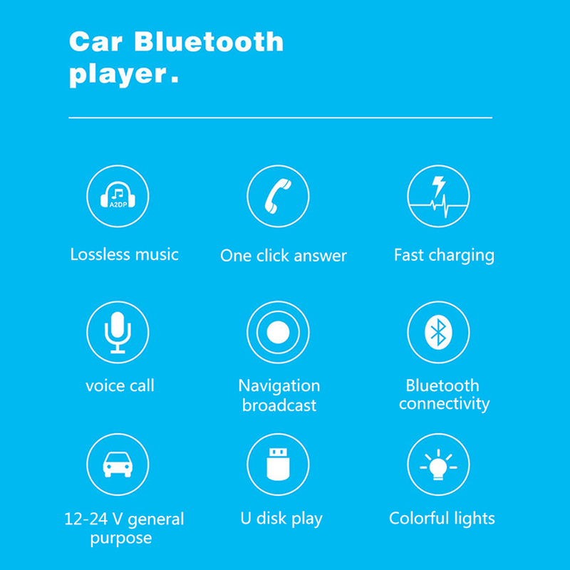 Handsfree do Jogo do Carro do Transmissor de Bluetooth fm com Luz Usb para o Telefone do Carro Jogador Colorida Carregador Duplo 5.0 pd 9 Telefonia e Comunicação