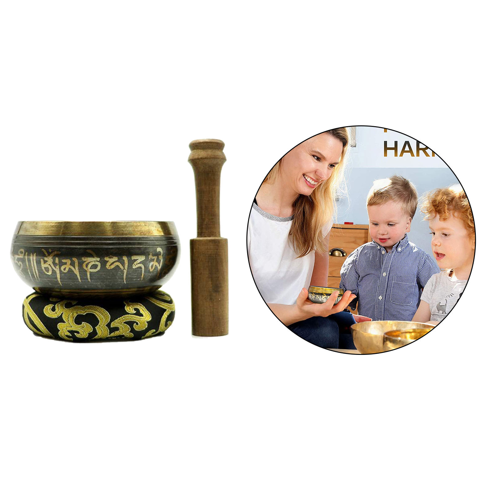 Nepal Handmade Tibet Buddha Sound Bowl Yoga Meditation Chanting Bowl Brass Chime Handicraft Music Therapy Tibetan Singing Bowl