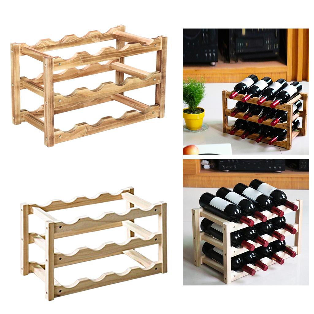 Wood Wine Rack Liquor Holder Wine Storage Rack Wine Bottle Holder for Pantry Decoration