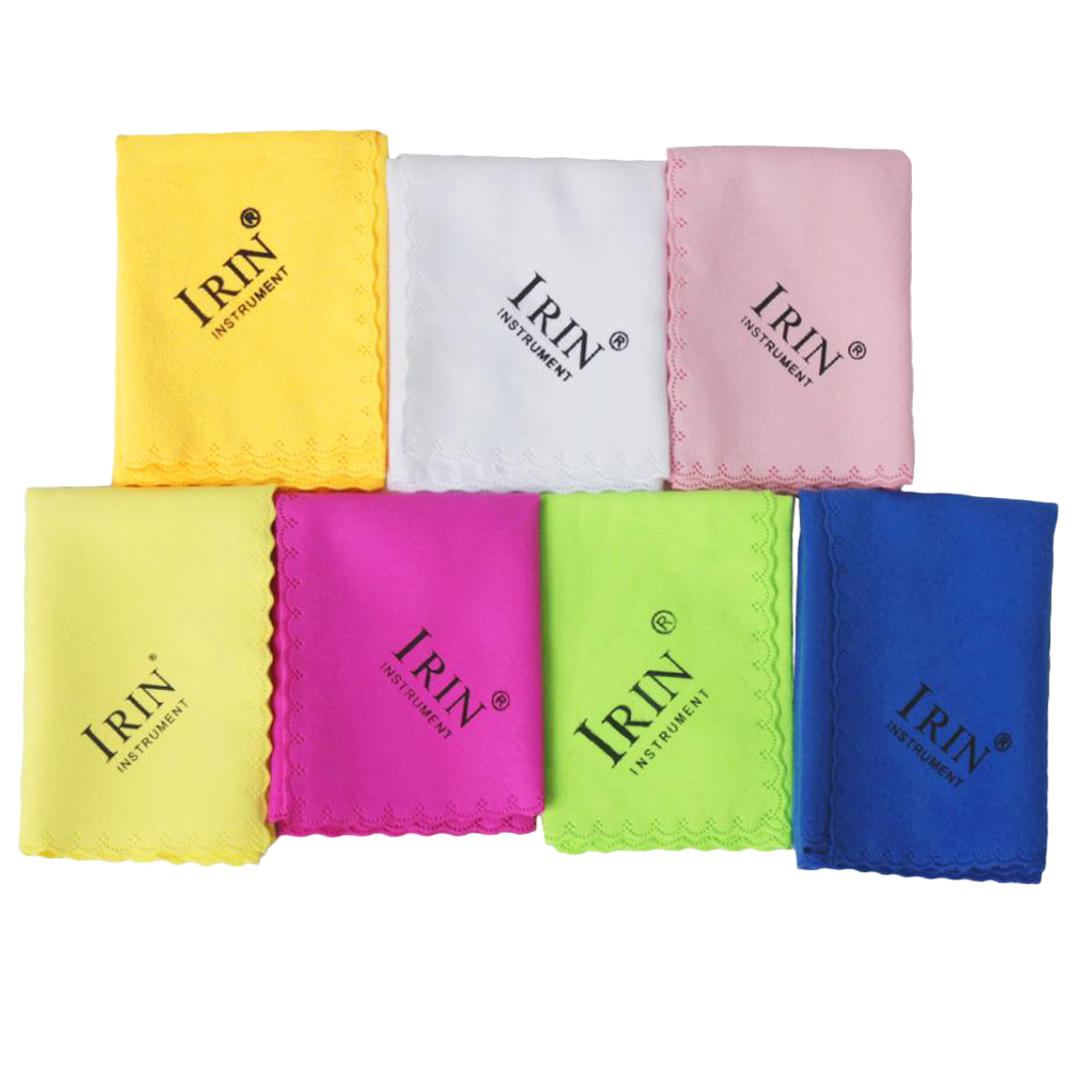 7 Pieces Reusable Cleaning Cloths Polish Cloth 9.84x9.84inch for Guitar Violin Saxophones, Assorted Color