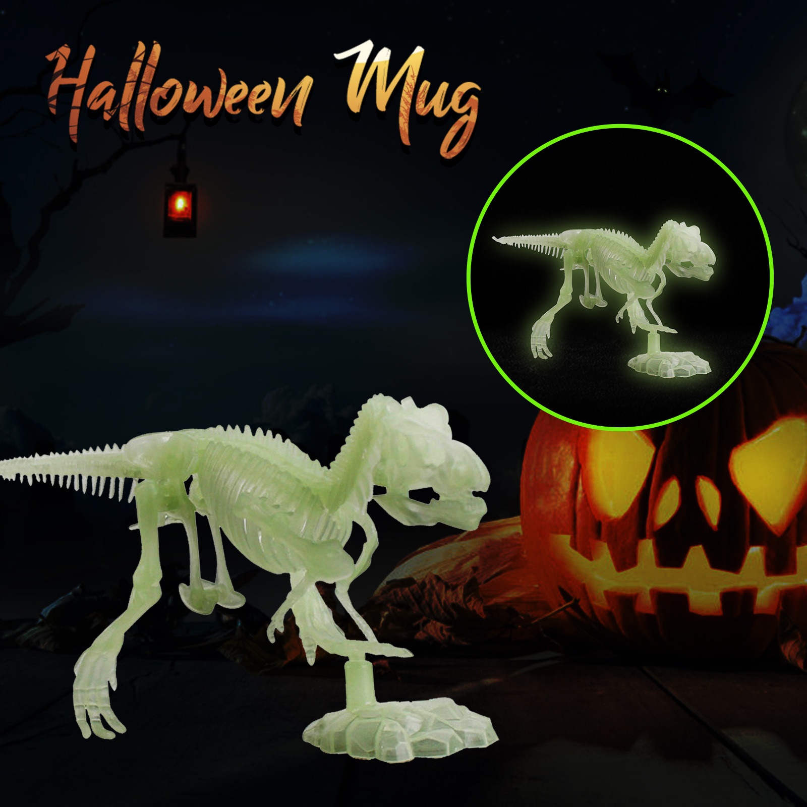Fluorescentes de Dinossauro para Halloween Modelo de Esqueleto Ossos Humano Caveira Brinquedo Antiestresse Que Brilha no Escuro 10 Brinquedos que brilham no escuro