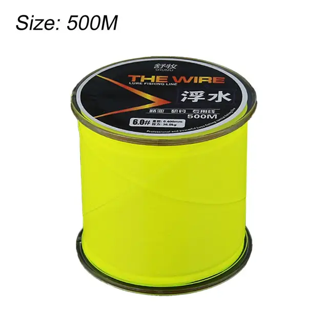 500M Semi-Floating Fish Line Yellow Rock Fishing-Line Half Floating Useful  Anti Rust Strong Pull Force Fishing Line for Carp