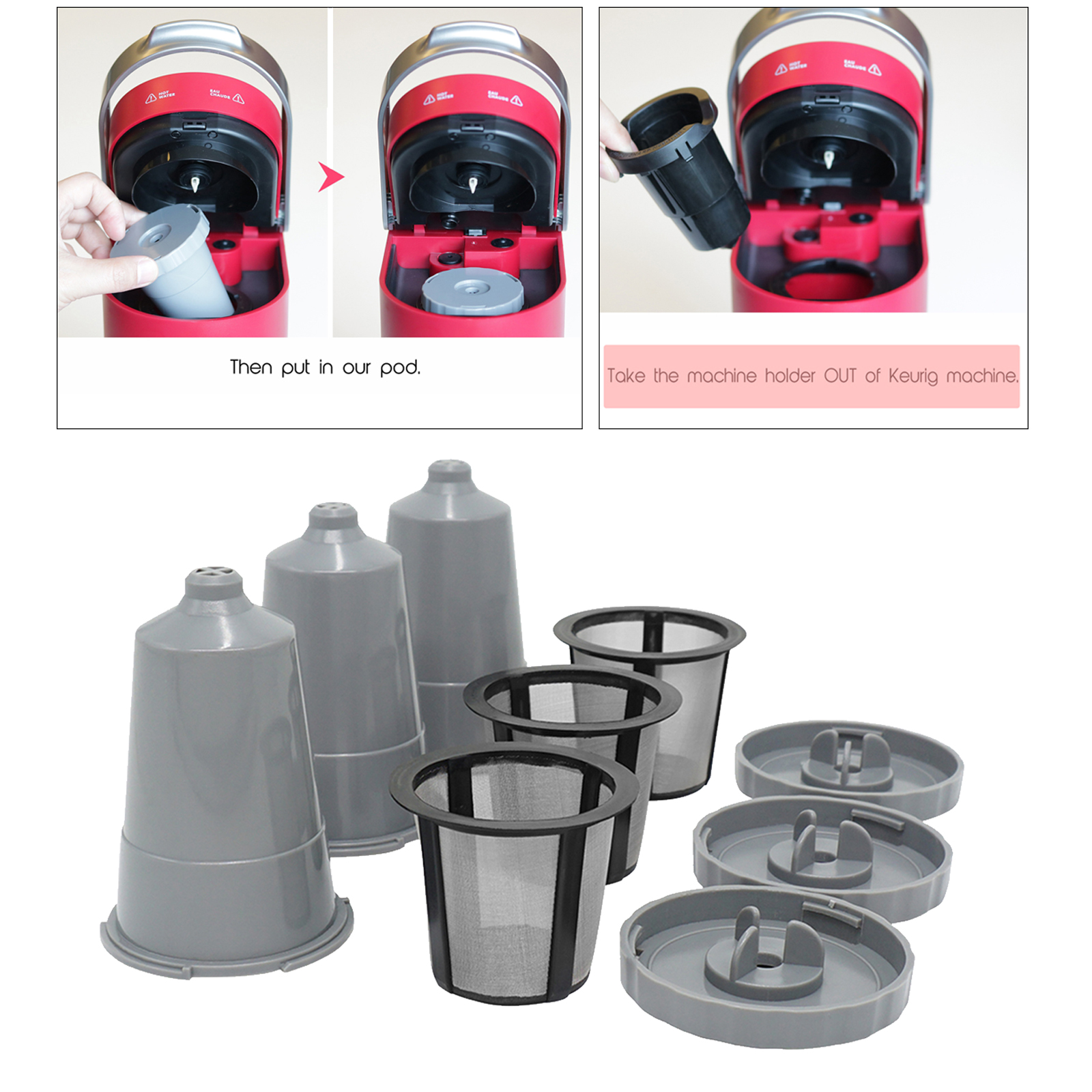 3x Reusable K Cups Easy To Use Refillable Single Cup Coffee Filters for Kitchen Bar Cafe Coffee Maker Accessory