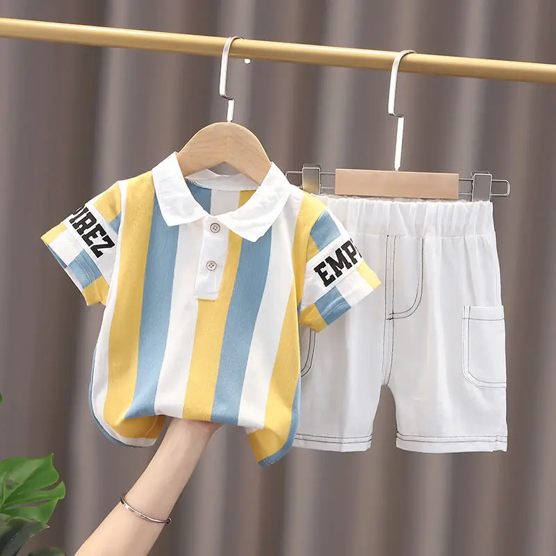 Summer Fashion Baby Toddler Boys Polo Shirts and Shorts Outfits