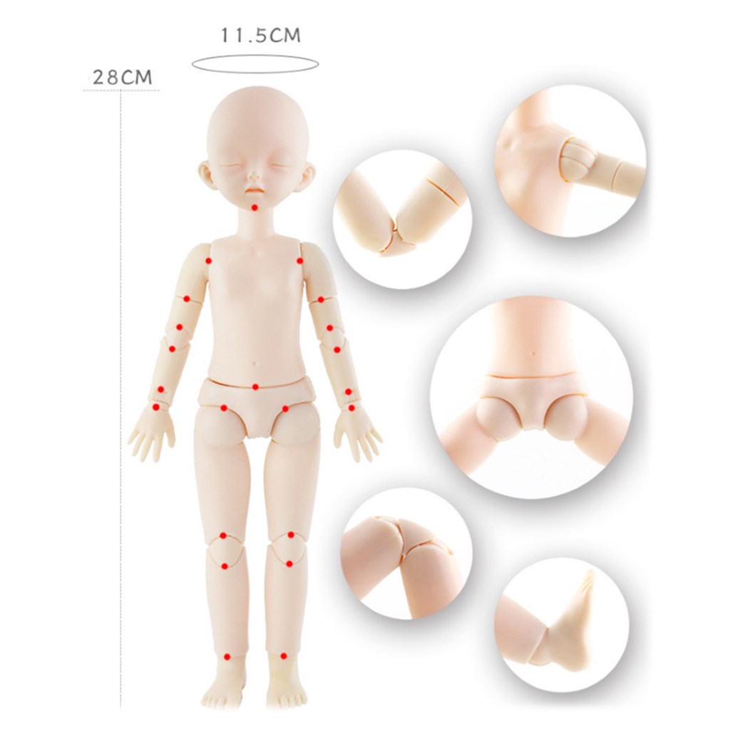 Approximately 28cm Doll Body Replacement Parts Doll Body 1/6 Scale DIY 22 Joint