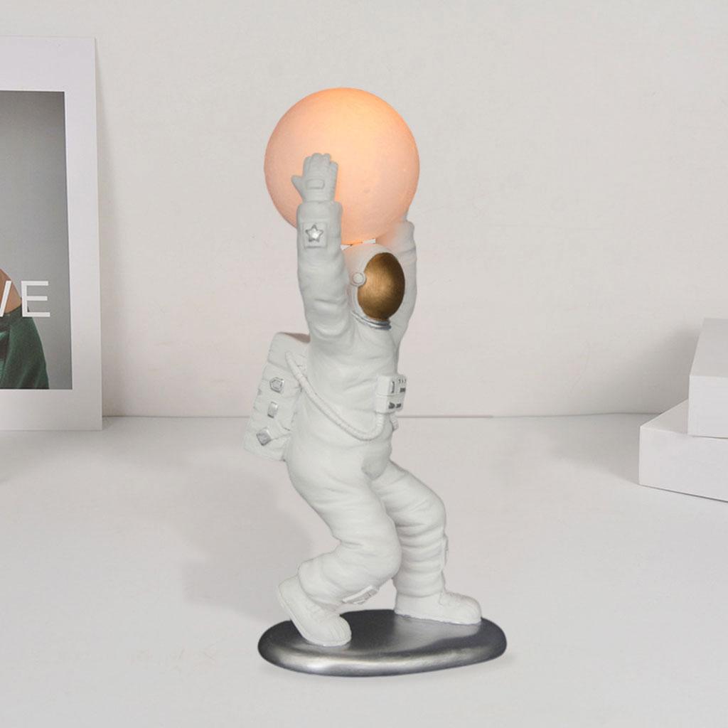 Desktop Astronaut Figurine Nightlight Model Sculpture Outer Space Touch Control Cute for Cabinet Living Room Fireplace Office