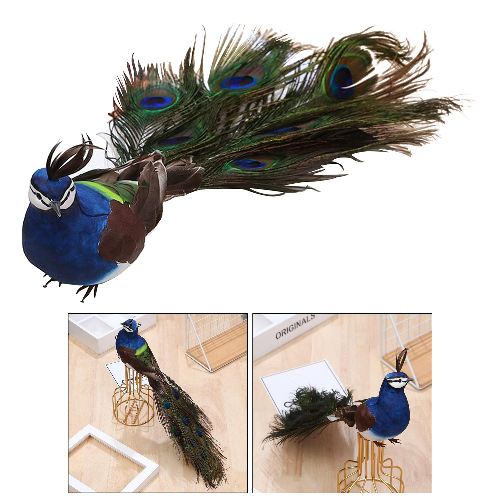 Garden Statue Peacock Figurine Handmade Statue for Patio Yard Art Decor Lawn Ornaments Indoor Outdoor Christmas Decorations