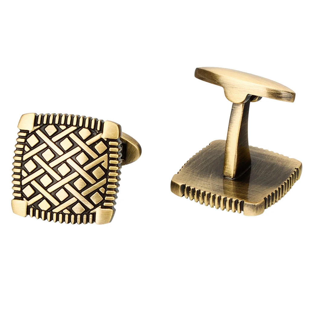 1Pair Vintage Classic Square Design Cufflinks French Style Cuff Links for Mens