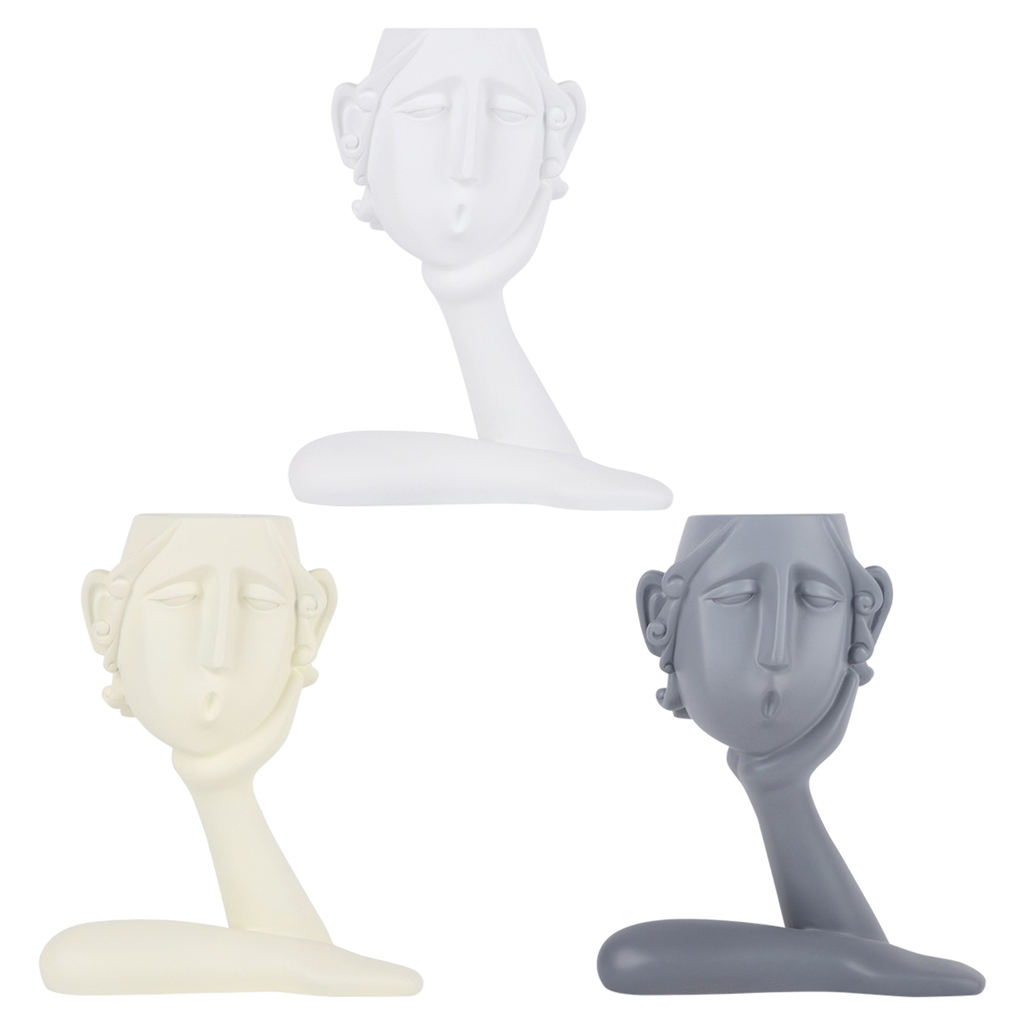 Resin Human Planter Vase Art Portrait Sculpture Flower Pot Garden Storage Abstract Character Succulents Plant Pot