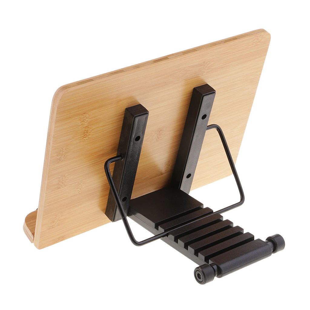 Bamboo Book Stand Cookbook Holder Reading Desk Bookrest with Foldable Tray and