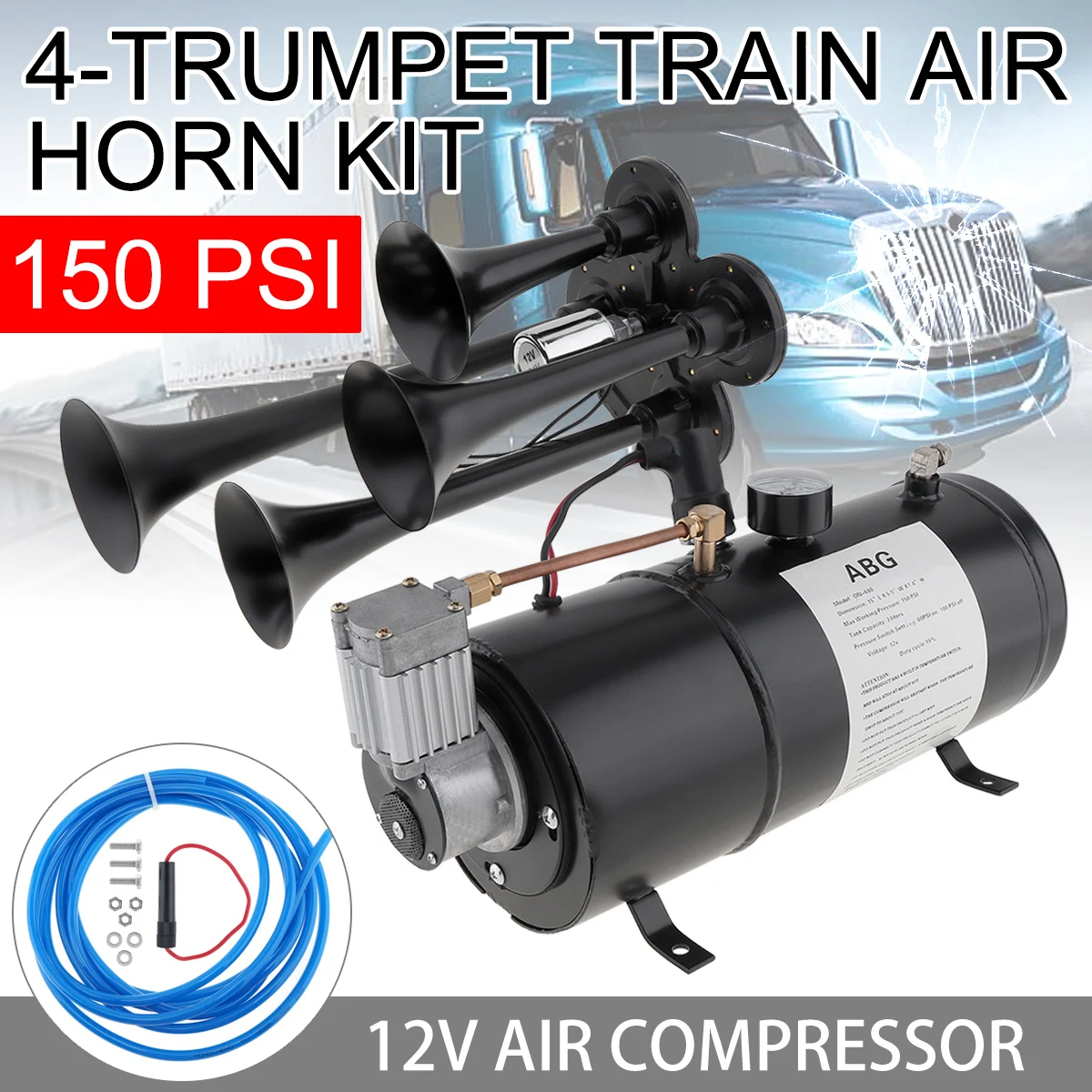 Air Horn Kit 6L mit 150 PSI 12v Luft Kompressor Air Trompeten Compressor 