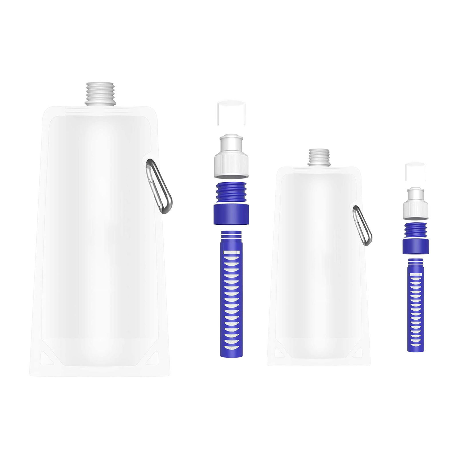 480/1000ml Collapsible Water Filter Bottle with Water Filter Straw BPA Free Outdoor Filtered Water Bag for Camping Cycling