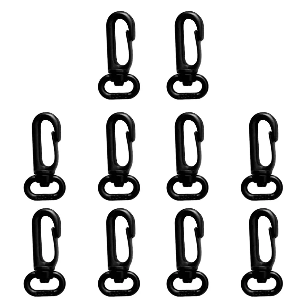 10 Pieces Strong Durable Plastic Swivel Spring Snap Hook Clip Fits 12mm Scuba Diving Webbing Strap Lanyard