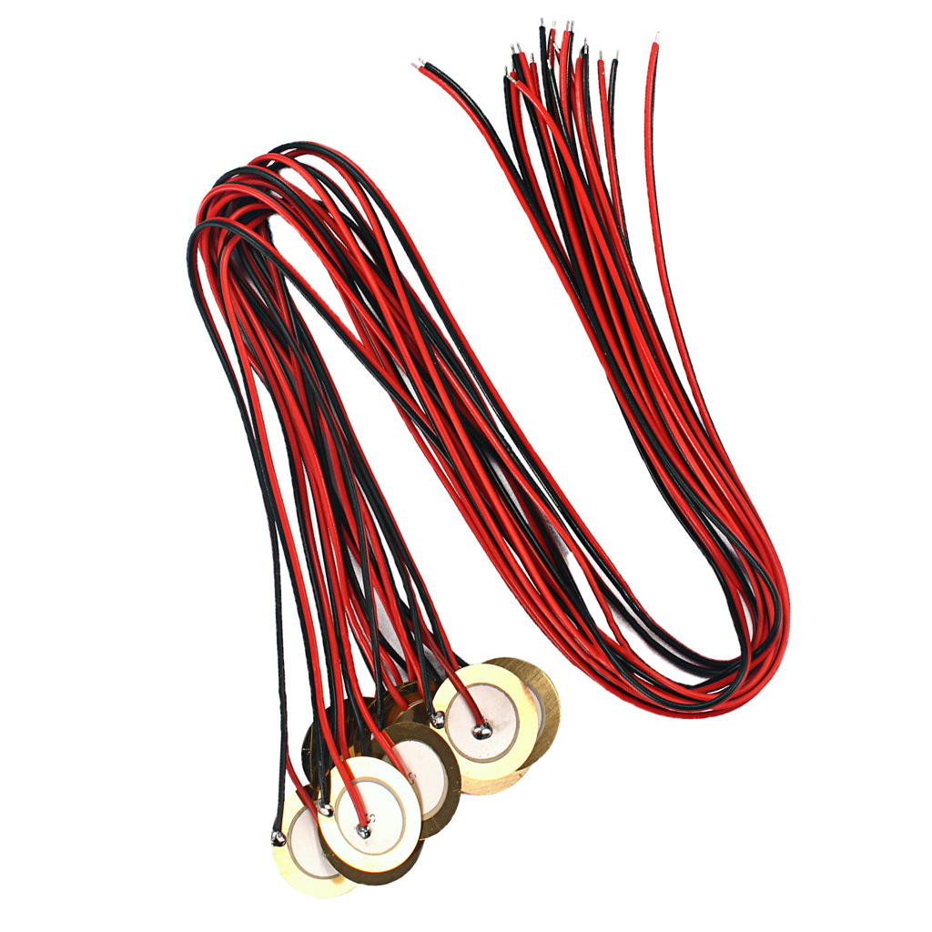 12pcs 27mm Piezo Disc Elements w/ 48cm Leads for Guitar for Acoustic Guitar Pickups Cigar Box Guitars Drum Triggers Pickup ACCS