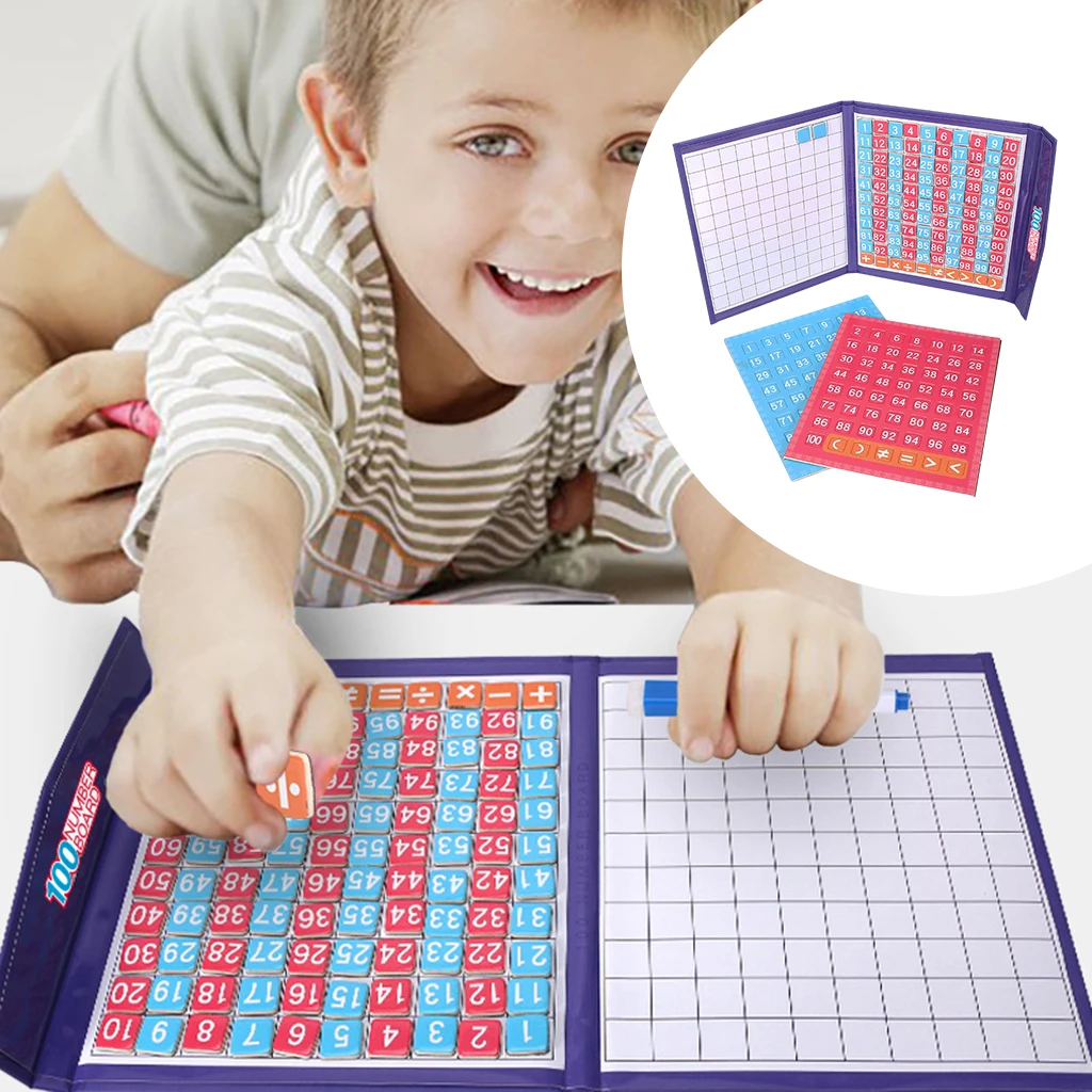 1Set Montessori 1-100 Number Board Games Toys Count Early Childhood Toys Gifts Teaching Aids for Children Learning Math