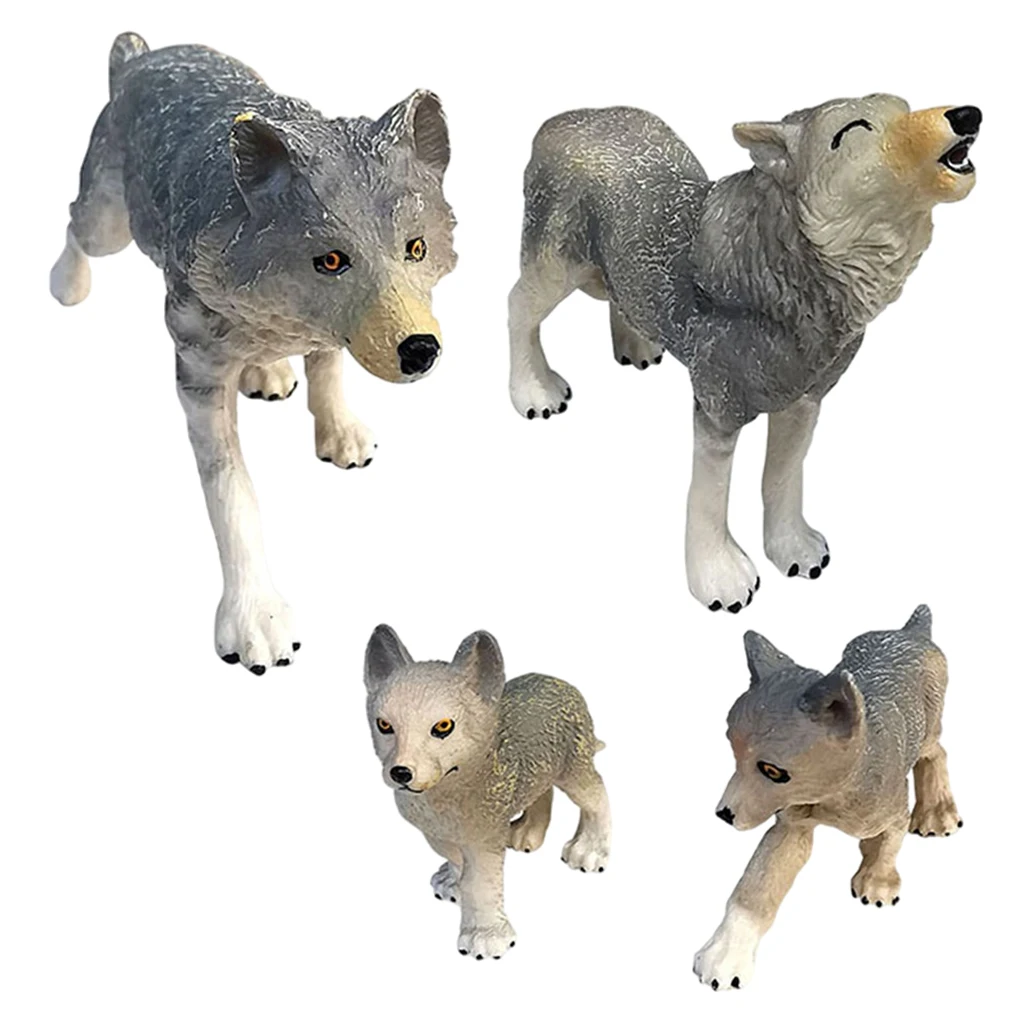 Lifelike Wolf Animal Model Figurine Action Figures Kid Playset Toy 