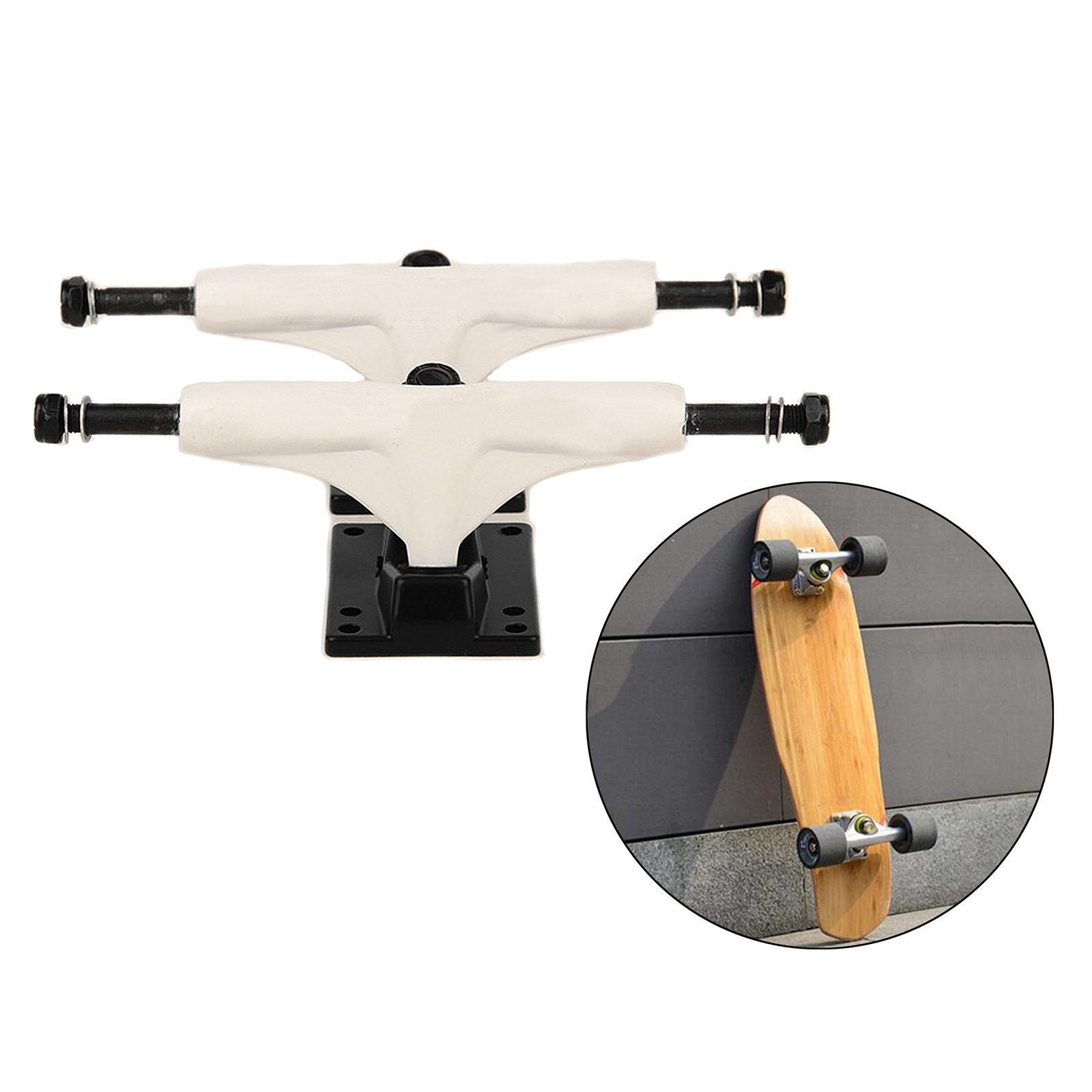 2 Pieces 5 inch Aluminium Alloy Longboard Skateboard Trucks Impact Resistance High Strength
