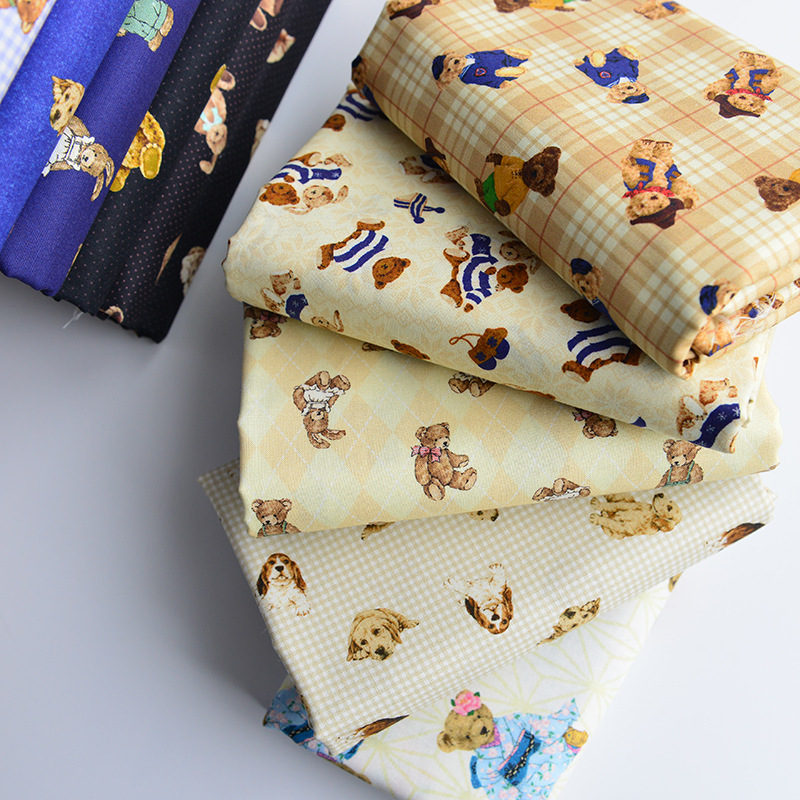 50*140cm 100% Cartoon Baumwolle Hund Kaninchen Bär Muster Gedruckt Stoff für kinder Kleidung DIY Handgemachte Baumwolle hosen – Detail 3