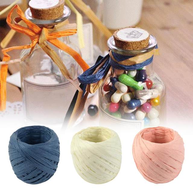 200m/Roll Raffia Ribbon Paper Rope Palm Wrapping Packaging Gift Box Rope  String