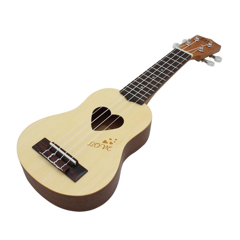 Mini 17 'ukulele 4 string wooden string instrument including storage bag