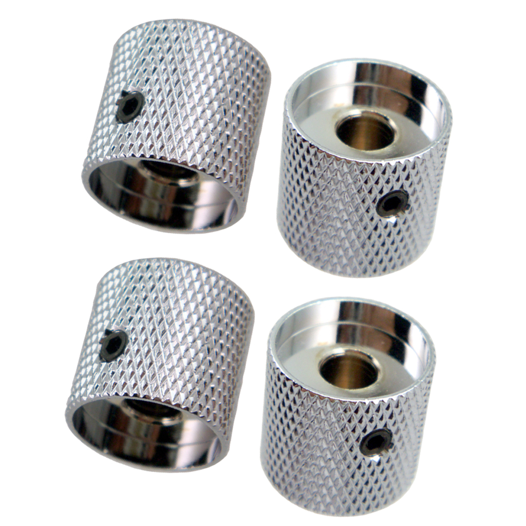4 Pieces Electric Guitar Bass Volume Tone Control Knobs Buttons Cylinder Tunning Knob for Electric Guitar and Bass