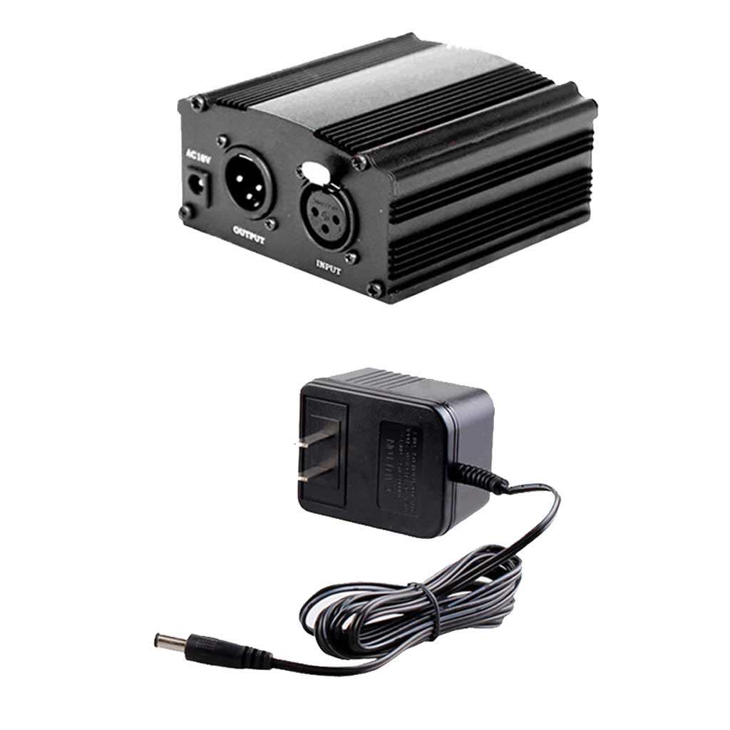 1 Channel 48V Phantom Power Supply w/ Adapter for Condenser Microphones