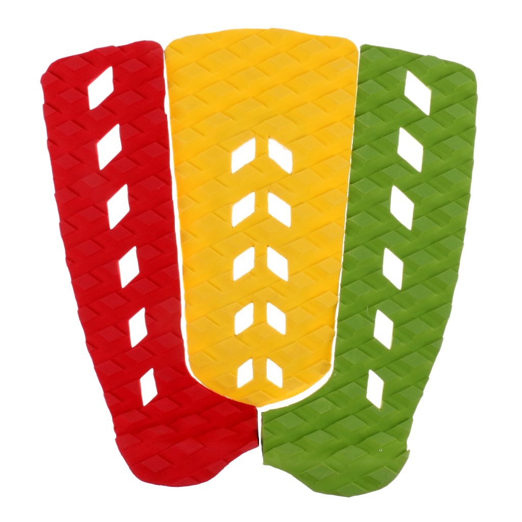 Surfboard Traction Pads - 3 Piece Deck Grips for Surfboard, Paddleboard, Surfing, Skimboarding - Adhesive & Non-slip