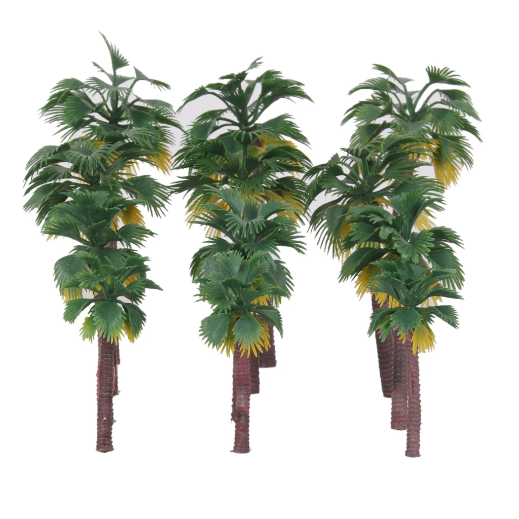 12 Pieces Layout Rainforest Plastic Palm Tree Diorama Landscape HO