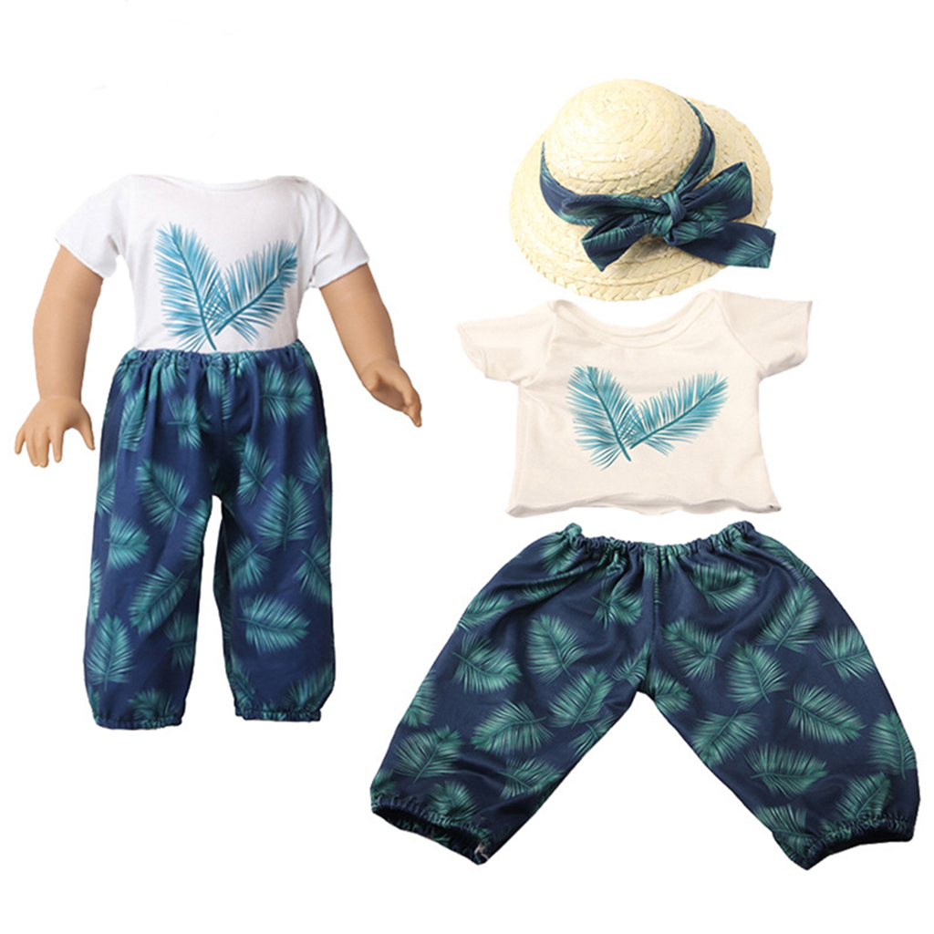 Doll Clothes for American 18 inch Doll for Child Birthday Gifts Beach Suit Leaf
