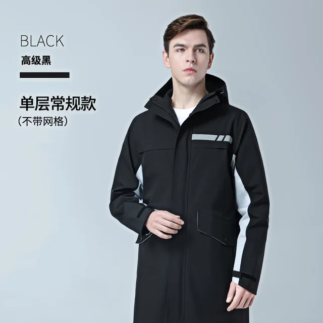 Black Fashion Adult Waterproof Long Raincoat Women Men Rain coat