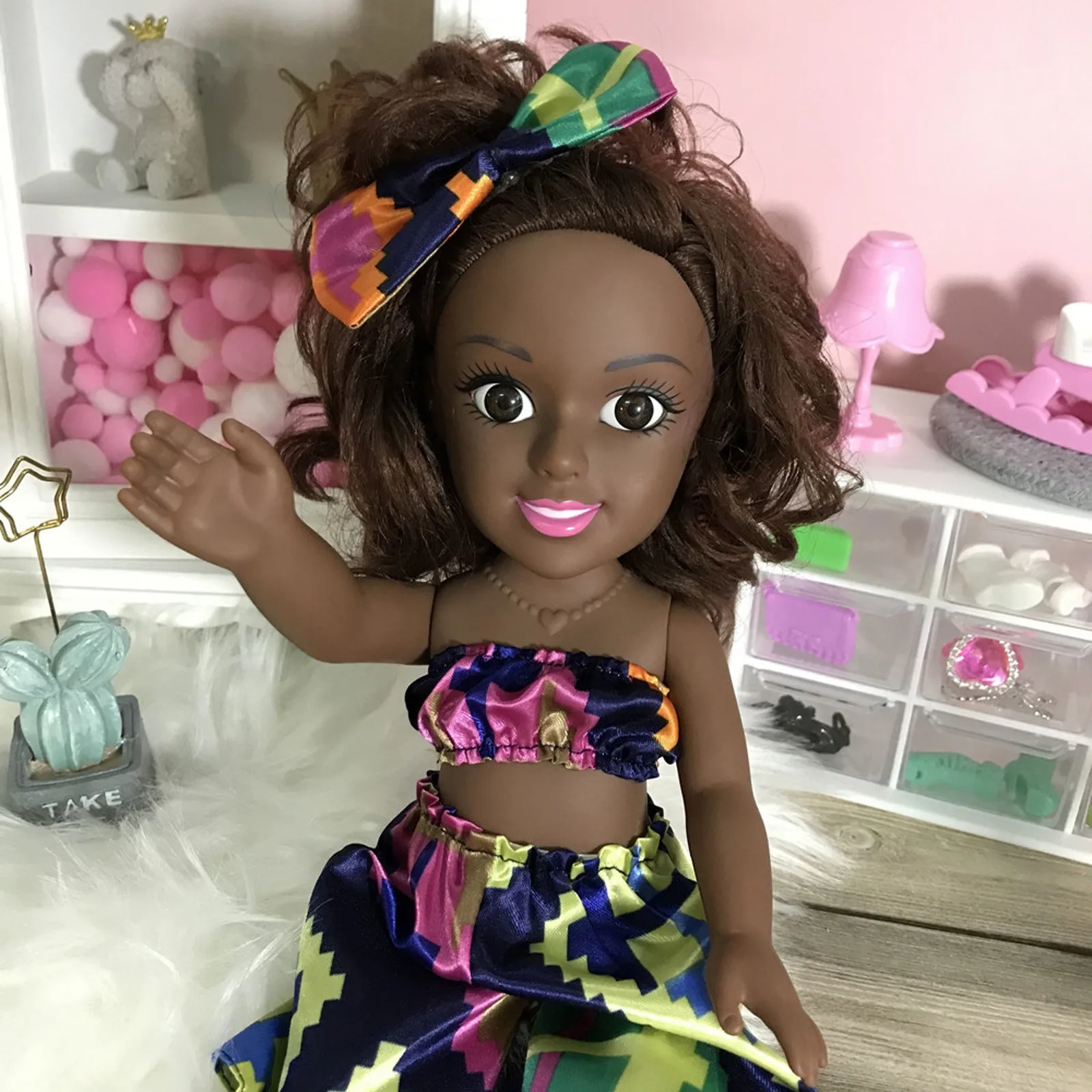 2021 New Baby Dolls For Girls Baby African Doll Toy Black Doll Best Gift Toy Hot Sale Baby Dolls For Kids Toys